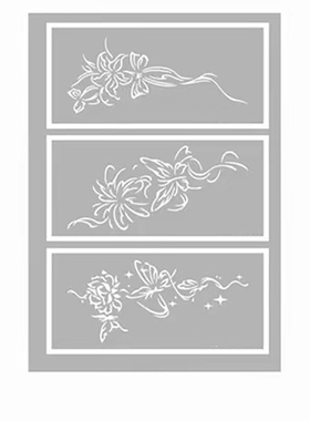 玫瑰花喷绘纹身模板镂空图案手臂