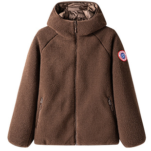 鸭鸭短款摇粒绒羽绒服男冬季加厚情侣2025新款保暖青少年潮外套女