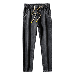 冬季超长裤子加长牛仔裤男高个子115cm修身男裤加长款长裤松紧腰