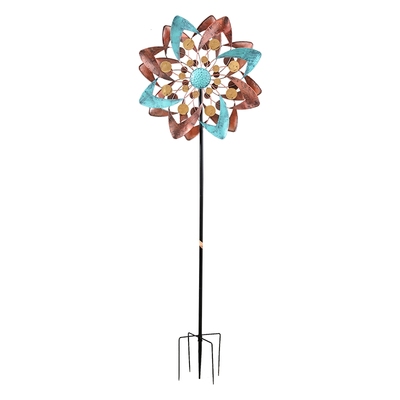 掬涵铁艺旋转风车装饰摆件落地