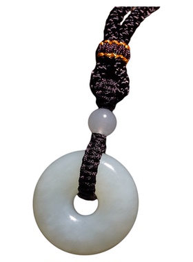 真品和田玉平安扣吊坠一对