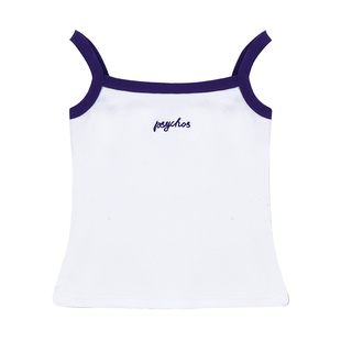 【买一送一】PSYCHOS莎可斯白色简约撞色吊带背心外穿内搭上衣夏