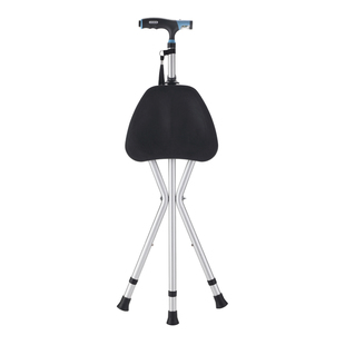 老人拐杖凳子折叠便携手杖防滑带凳拐棍可坐两用座椅伸缩椅老年凳