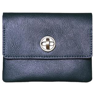 2025新款高档头层软牛皮小圆扣复古超薄零钱包卡包纯色短款小钱包