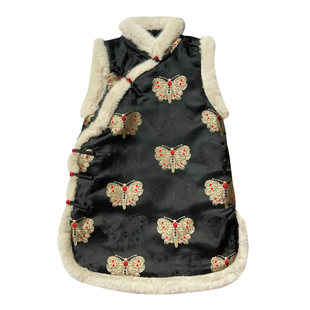 儿童中国风长款马甲拜年服唐装女童旗袍背心冬季中式礼服宝宝汉服