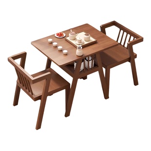 全实木阳台网红一桌二椅三件套庭院露天休闲茶桌椅组合户外茶几