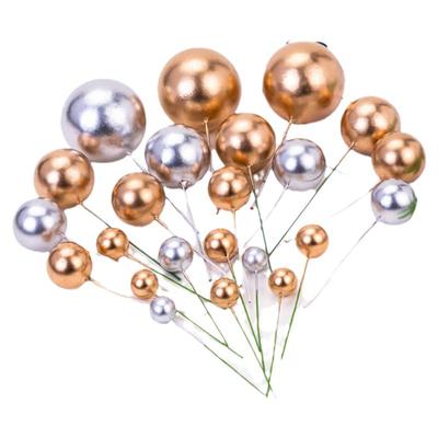 100个装金色球银色蛋糕装饰