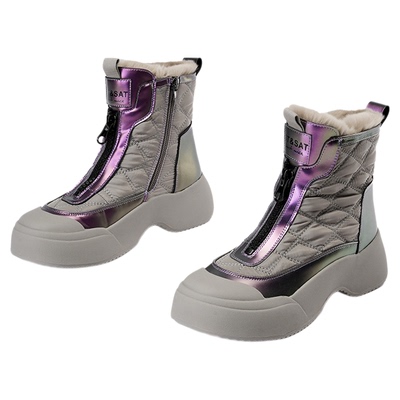 星期六冬季雪地靴女款保暖防水防滑棉鞋2025新款增高加绒加厚棉靴