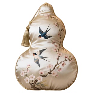 新中式轻奢高档柔软葫芦抱枕客厅沙发异形靠垫国风中古风装饰摆件