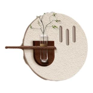 水培绿植餐厅装饰画高级感客厅沙发背景墙壁灯画立体砂岩肌理挂画