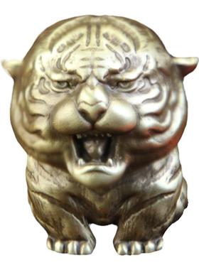 铜臻黄铜可爱萌虎摆件