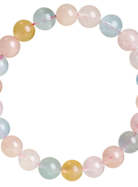 福妞天然摩根石玉髓散珠手工串珠手链手串配件彩色粉水晶珠子