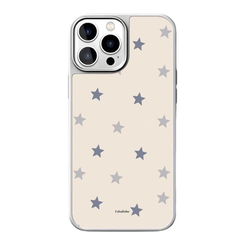 新款韩系温柔奶油星星EshuRohe原创银框手机壳17苹果iPhone16pro高级感小众15plus亮面14max13