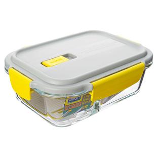 安买灵动扣饭盒上班族学生带饭微波加热便当盒分隔密封玻璃保鲜盒