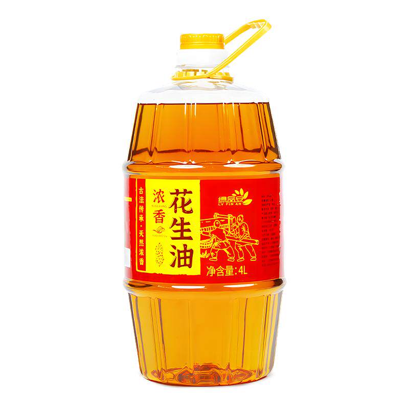 绿品安食用油花生油4升大瓶装