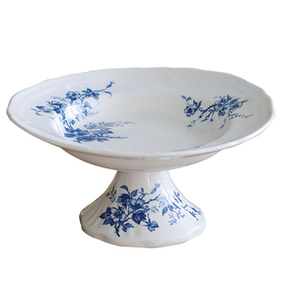 泽滕家高脚托盘陶瓷法式复古下午茶点心蛋糕甜品水果客厅装饰摆件