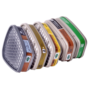 3M 6001CN活性炭滤毒盒配件有机气体化工粉尘实验室配合防毒面罩