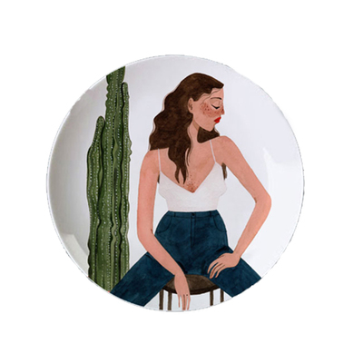 sasha手绘北欧抽象人物民宿挂盘