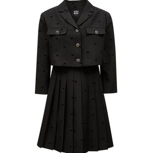 Vero Moda外套连衣裙套装秋冬短款单排扣吊带百褶32437C021