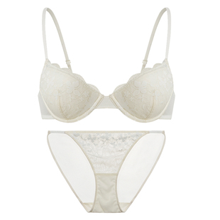 弗利少女蕾丝内衣女 薄款法式小胸薄垫 文胸罩软钢圈细肩带性感