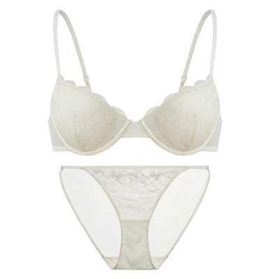 细闪蝴蝶蕾丝内衣软钢圈法式
