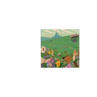 中古风客厅装饰画玄关背景墙挂画风景油画卧室治愈系挂画