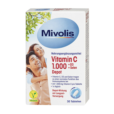 Mivolis维生素C1000+D3+硒缓释片