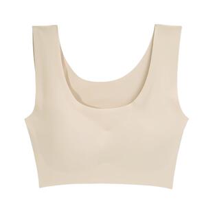 浪莎内衣女无痕聚拢美背大胸显小胸运动背心无钢圈防下垂文胸ZW