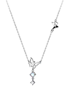 楚噢CHUO纯银S925琉璃蝴蝶项链女