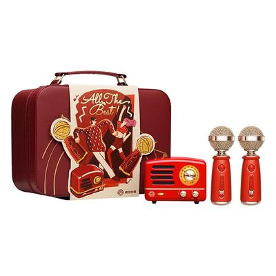 猫王音响收音机蓝牙便携式音箱双麦欢唱版家用FM生日新年高级礼物