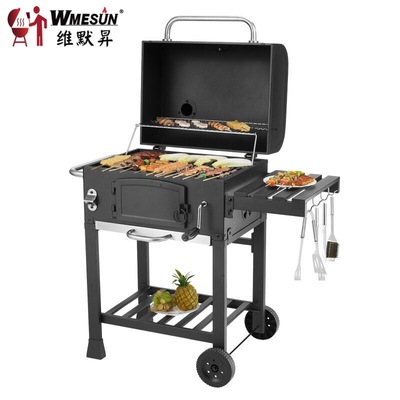 户外美式木炭烧烤炉家用碳烤5人以上烧烤架子BBQ烧烤木炭炉加厚