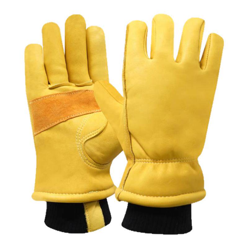冬季加绒电焊手套牛皮耐高温短款超柔软工作耐磨焊接防烫焊工专用