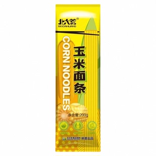 北大荒玉米面条200g*8袋东北玉米面条粗粮挂面正宗东北干面条速食