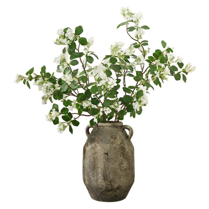 仿真花清新茉莉客厅茶几民宿装饰摆件高端干花卉侘寂风摆设假花艺
