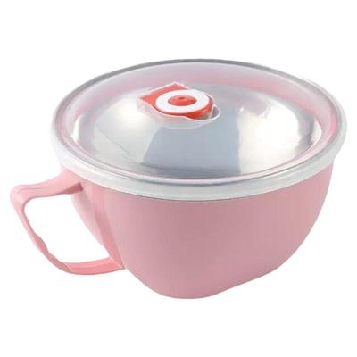 创意家用不锈钢泡面碗带盖学生