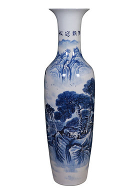 景德镇手绘青花瓷落地大花瓶