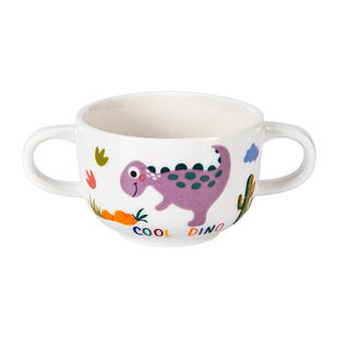 HOMIA可爱恐龙卡通釉下彩陶瓷儿童餐具套装宝宝专用吃饭碗碟盘子