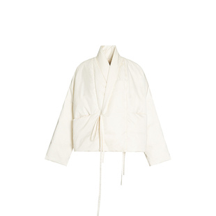 ZHUCHONGYUN新款A字型绑带鹅绒羽绒服宽松外套