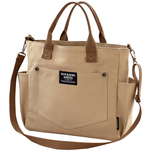 原创设计大容量帆布包升级款加保护隔层文艺手提单肩斜挎包