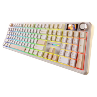 狼蛛F108pro机械键盘侧刻渐变客制化电竞游戏无线2.4g蓝牙三模RGB