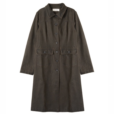 SoloForTwo 塑形刷蜡仿皮 瘦版型重洗水做旧工艺长外套