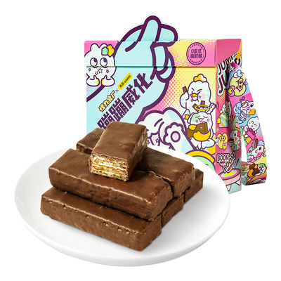 怪力食厂跳跳糖巧克力涂层威化