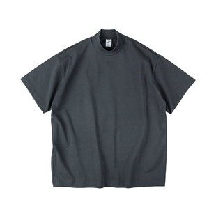 IDLT 廓形T恤 290g 宽松落肩半高领重磅全棉TEE百搭街头男女潮ins