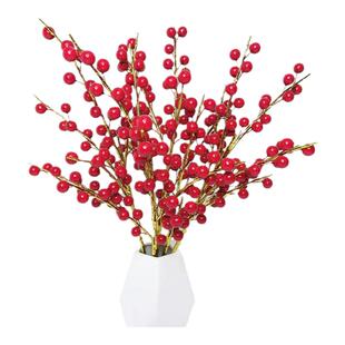 北美冬青手工材料包红果仿真花束发财果半成品珠子串珠diy年宵花