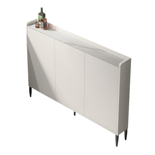 实木餐边柜超薄15cm靠墙一体现代轻奢厨房储物柜客厅置物收纳柜子