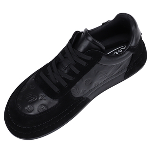 潮牌歪头芒果鞋男士秋冬新款时尚磨砂牛皮拼接休闲鞋包底轻奢男鞋