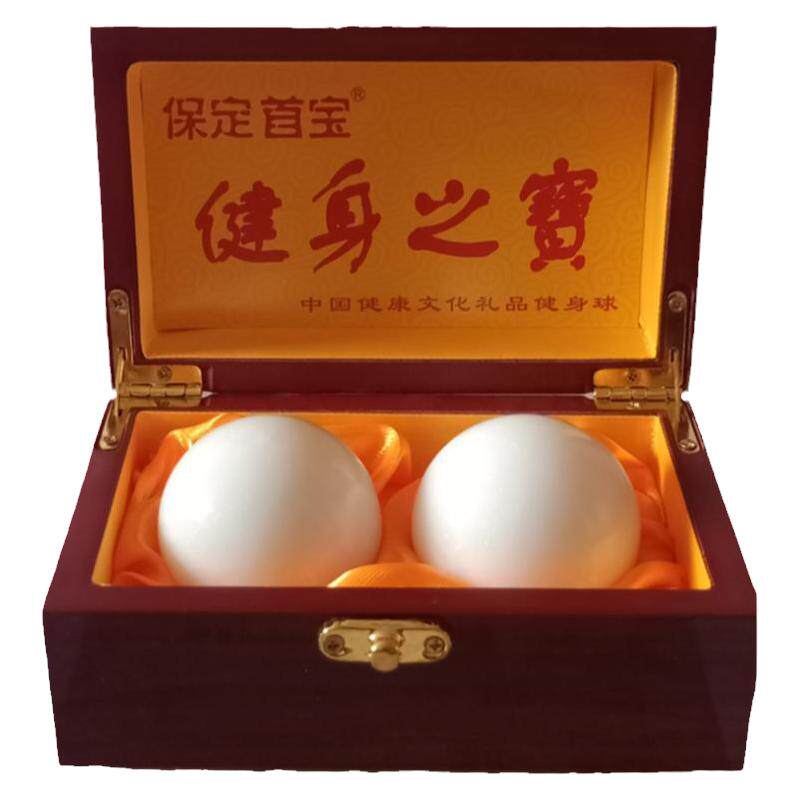 天然白玉石中老年运动手部健身球
