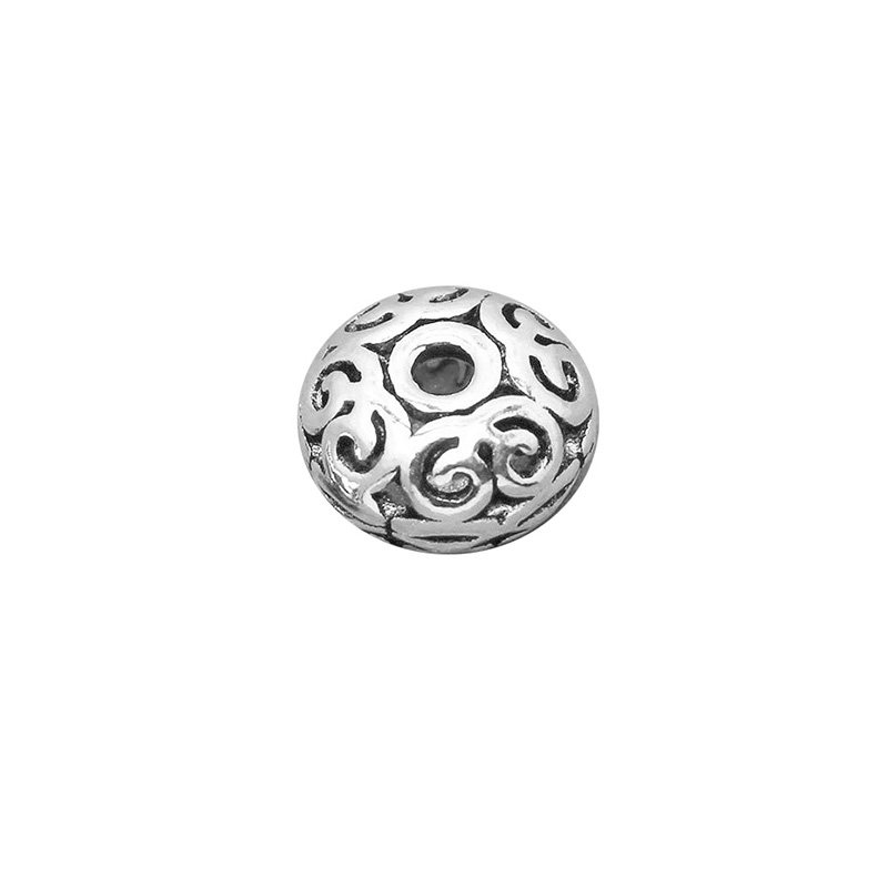 S925纯银镂空算盘珠隔珠 泰银配件DIY草莓晶水晶手链饰品配饰材料