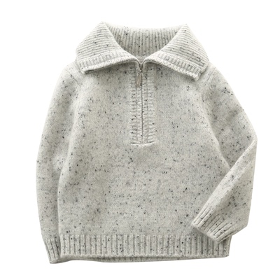 儿童羊绒衫男童毛衣加厚翻领外套