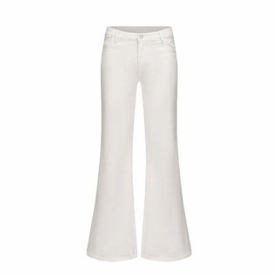 白色蝴蝶结少女微喇叭牛仔裤